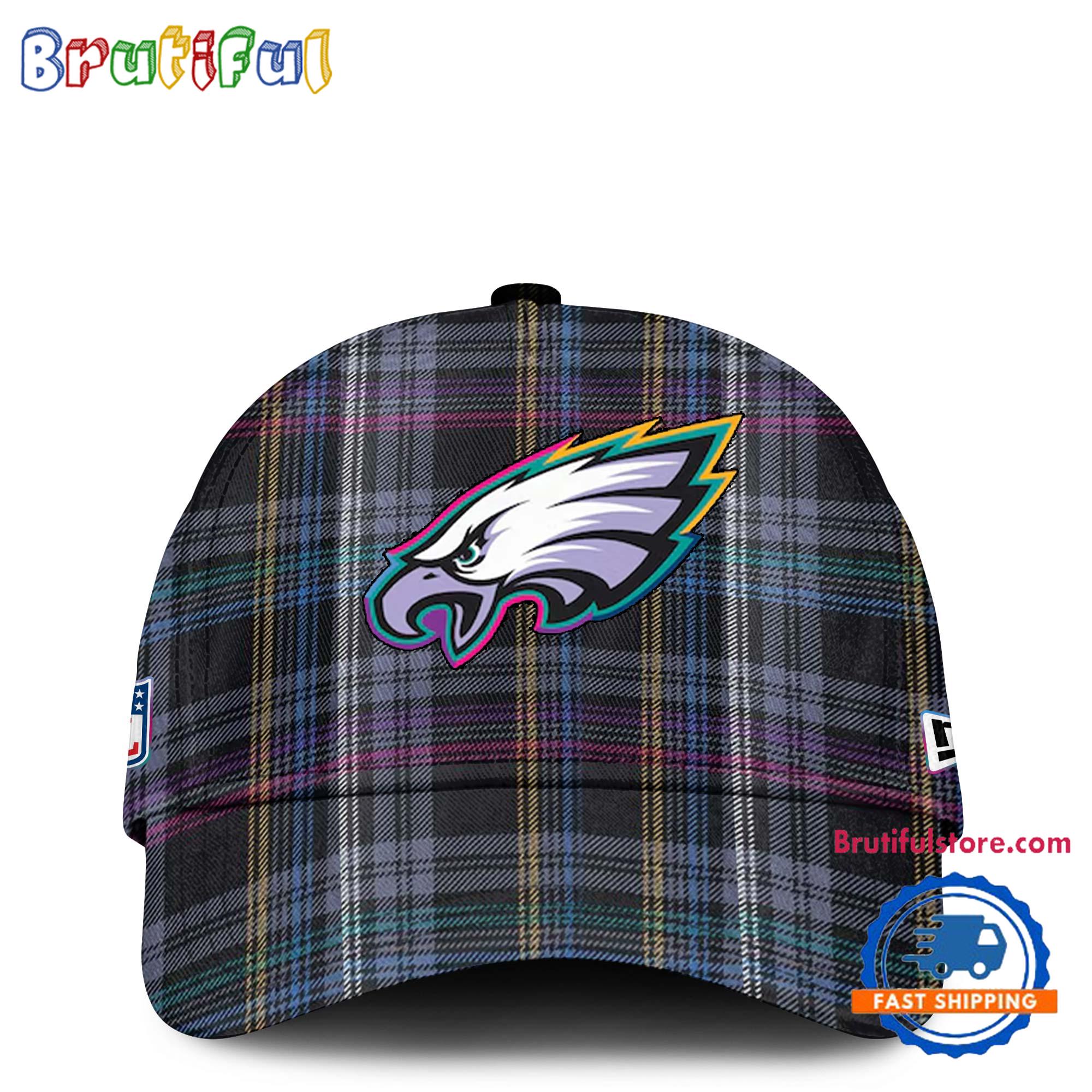 NFL Philadelphia Eagles Football Crucial Catch Intercept Cancer Design New Cap Hats