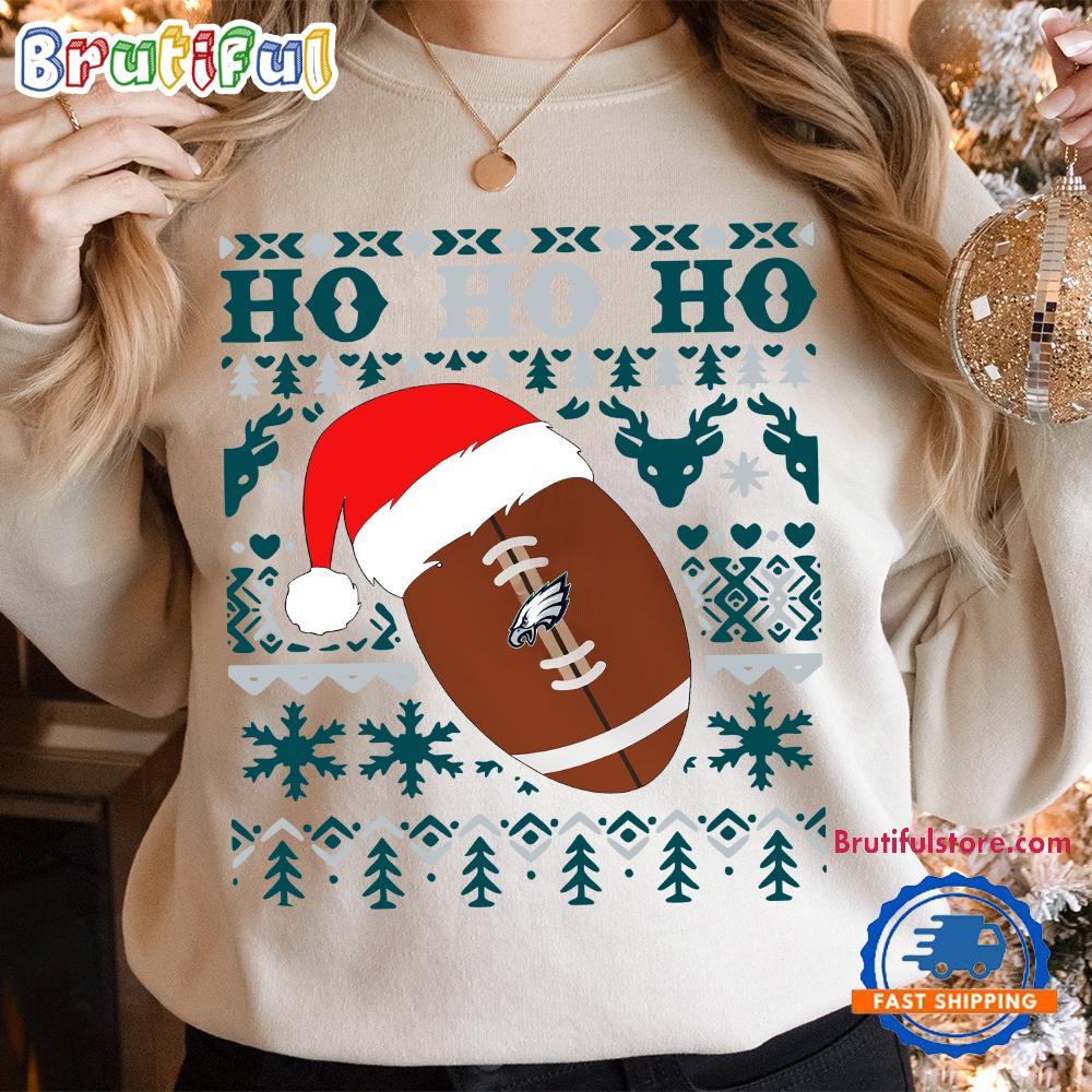 NFL Philadelphia Eagles Football Santa Claus Hohoho Christmas Pattern Sweatshirt