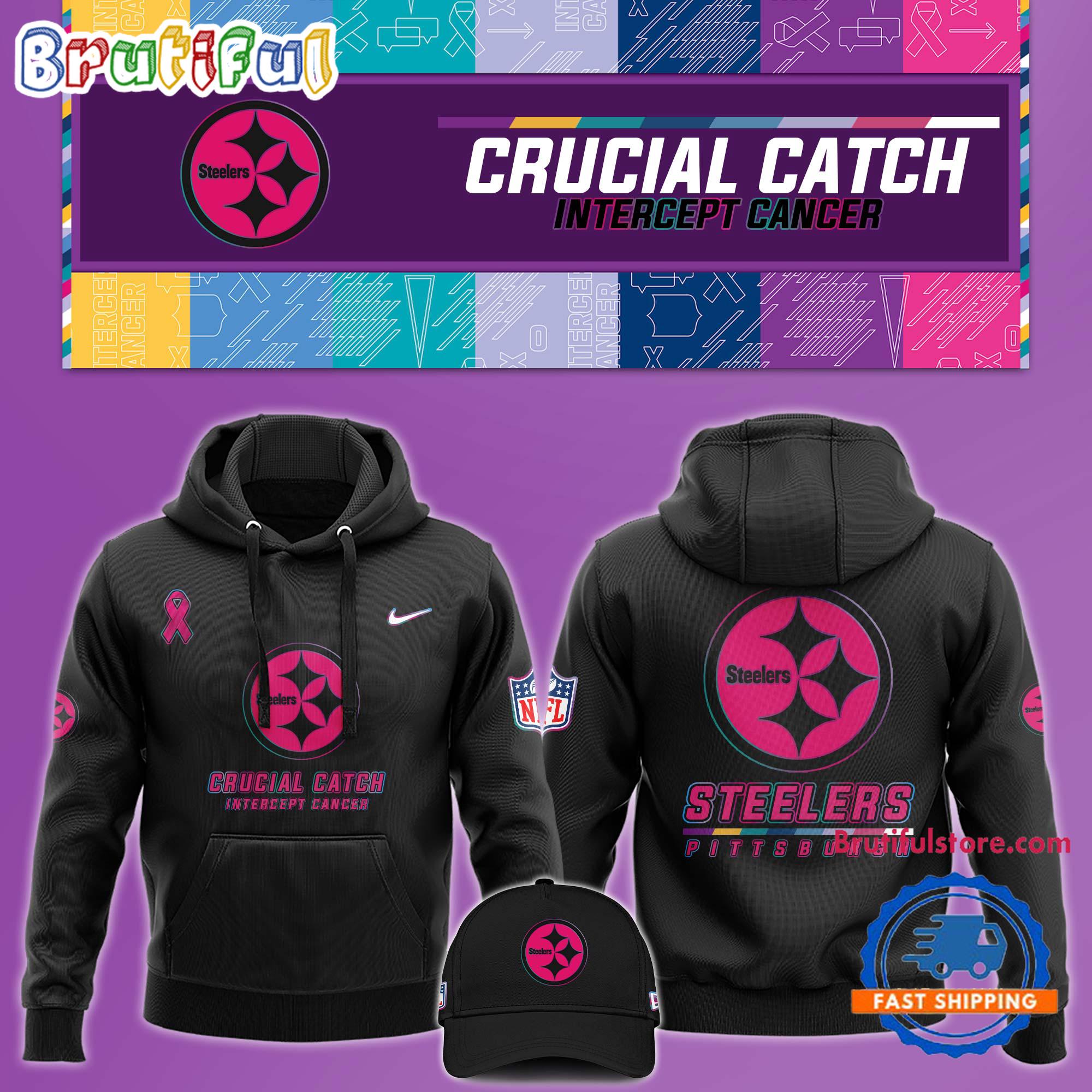 NFL Pittsburgh Steelers Crucial Catch Pink Breast Cancer Awareness New Unisex Hoodie, Sweatshirt, T Shirt