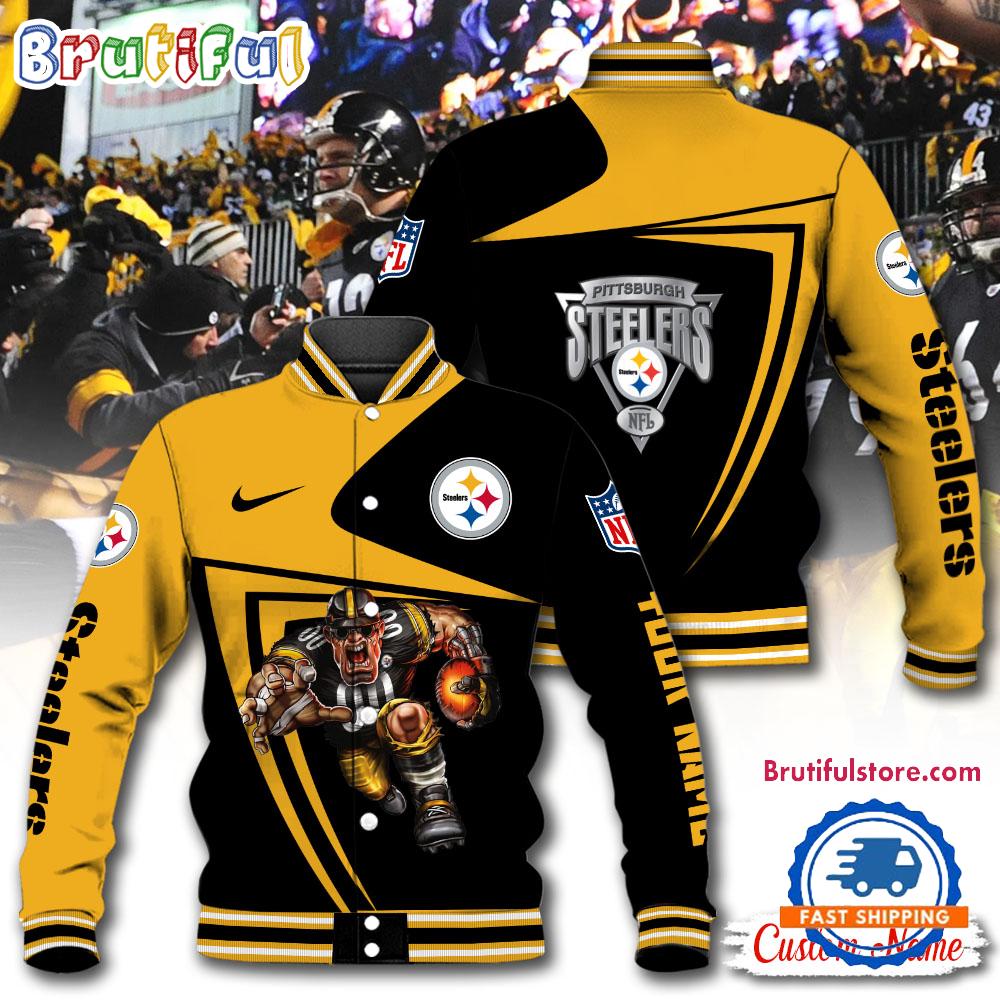 NFL Pittsburgh Steelers Football Mascot Limited New Design Baseball Jacket