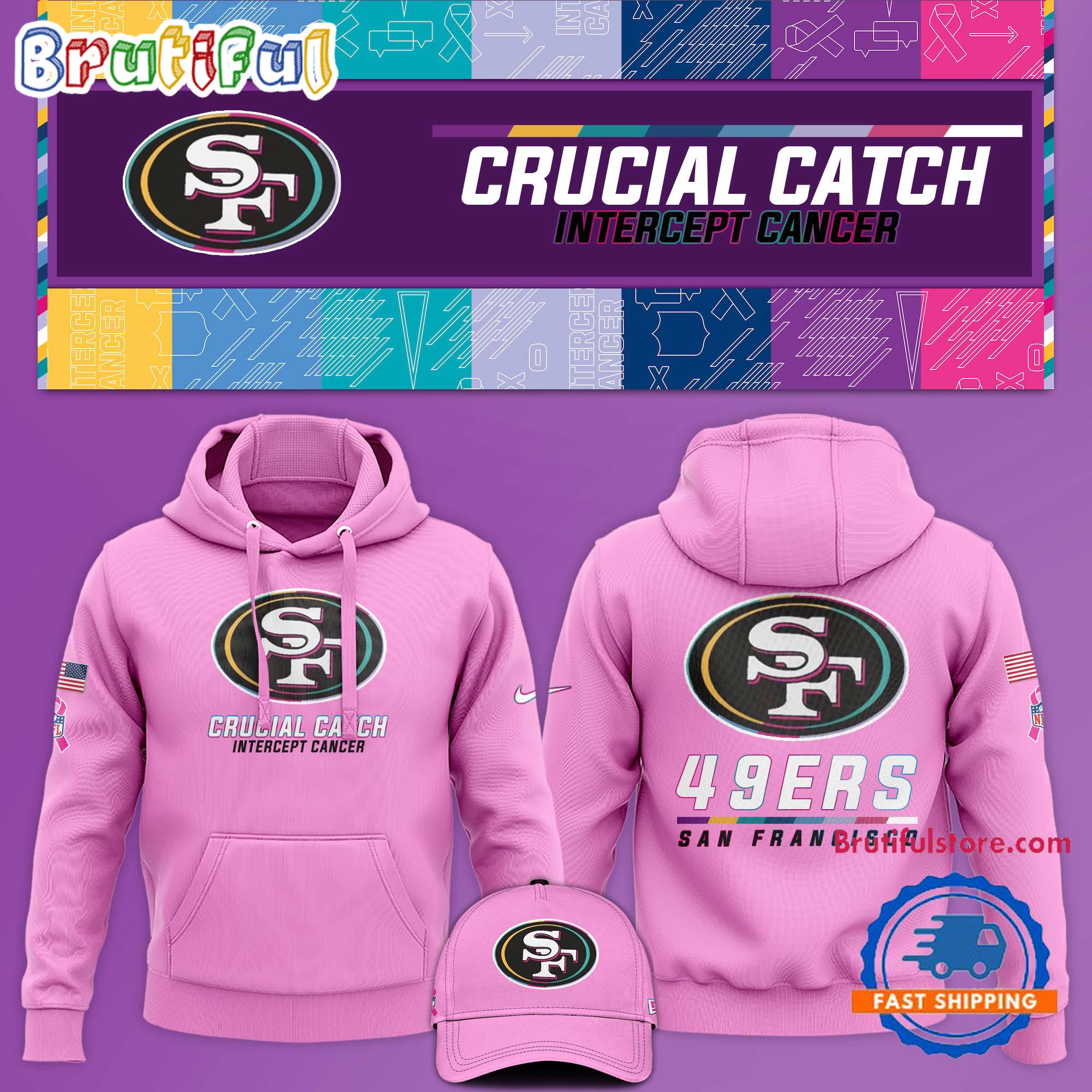 NFL San Francisco 49ers Crucial Catch Pink Breast Cancer Awareness Limited Edition Hoodie