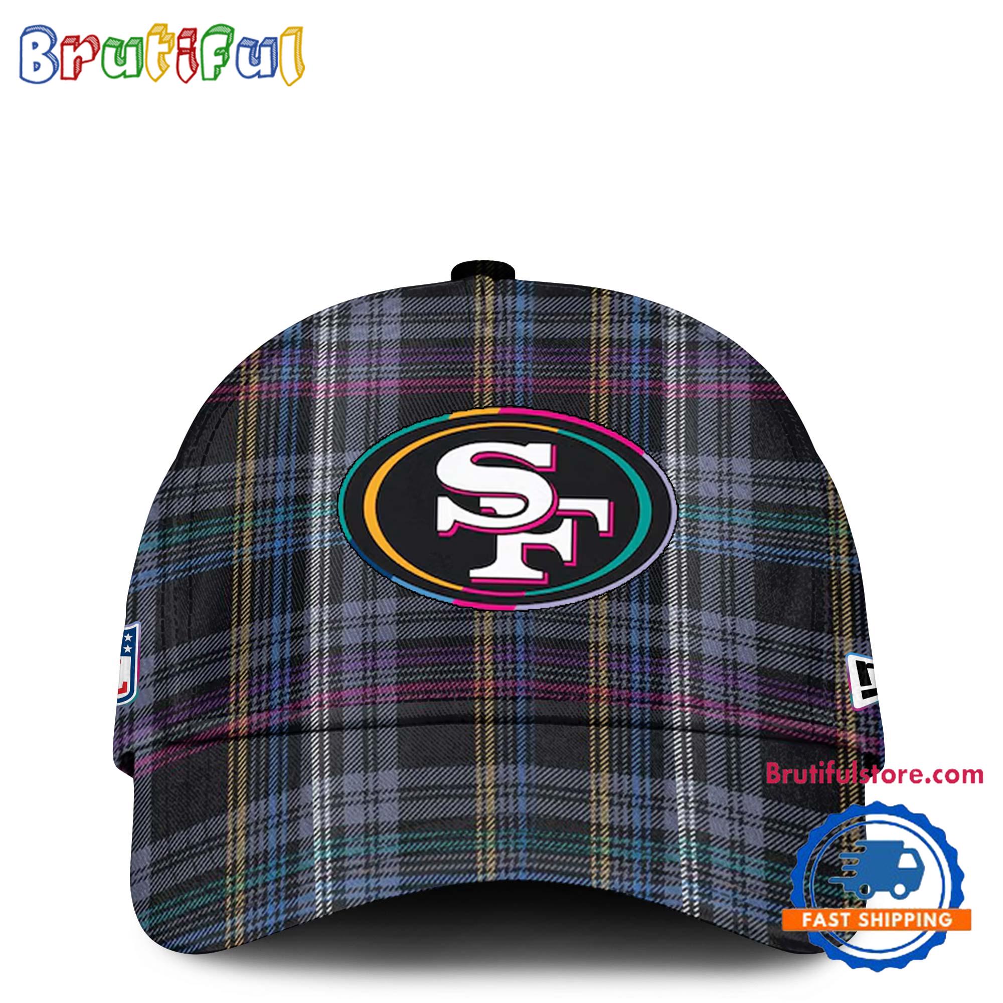 NFL San Francisco 49ers Football Crucial Catch Intercept Cancer Design New Cap Hats