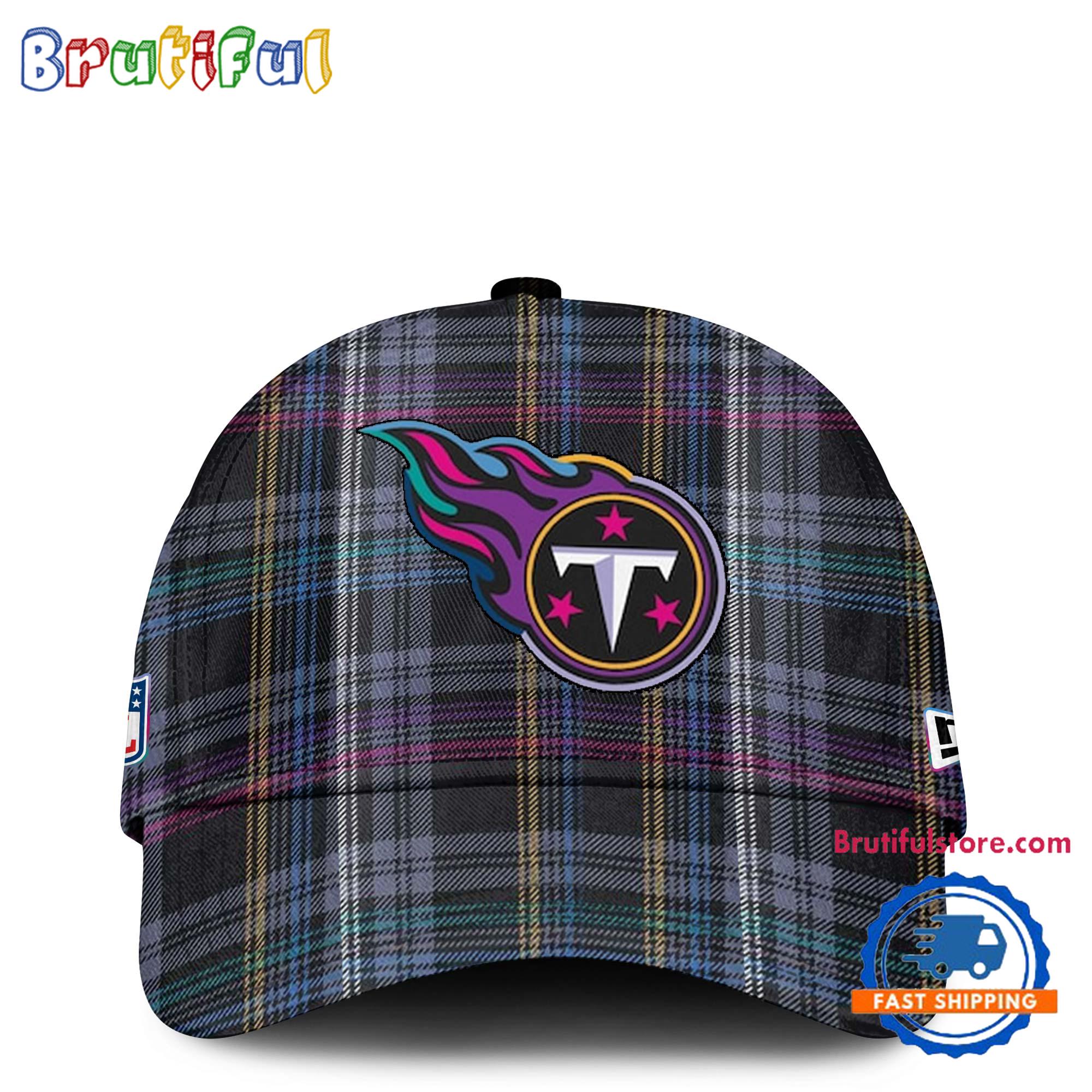 NFL Tennessee Titans Football Crucial Catch Intercept Cancer Design New Cap Hats