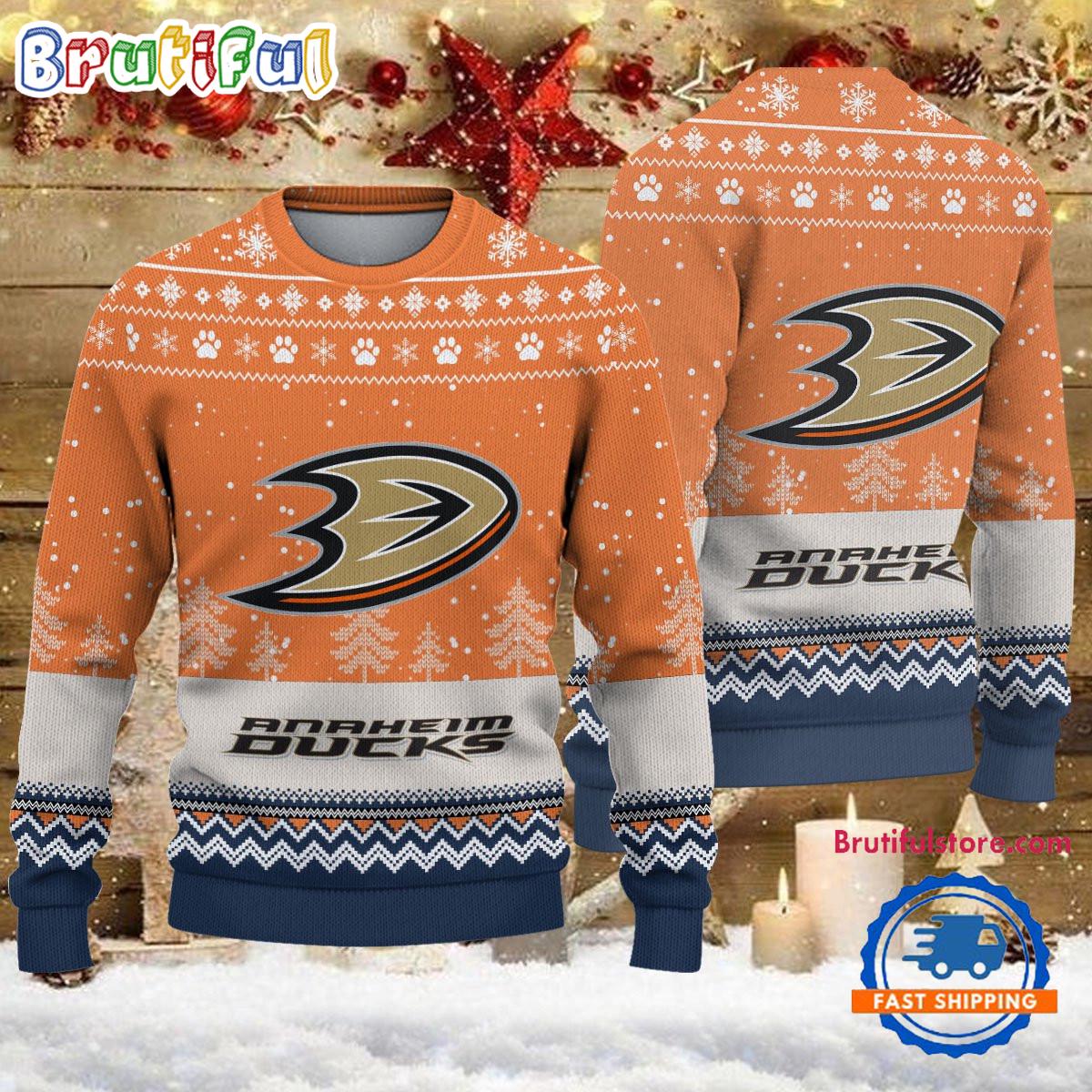 NHL Anaheim Ducks Hockey Team Design New Ugly Christmas Sweater