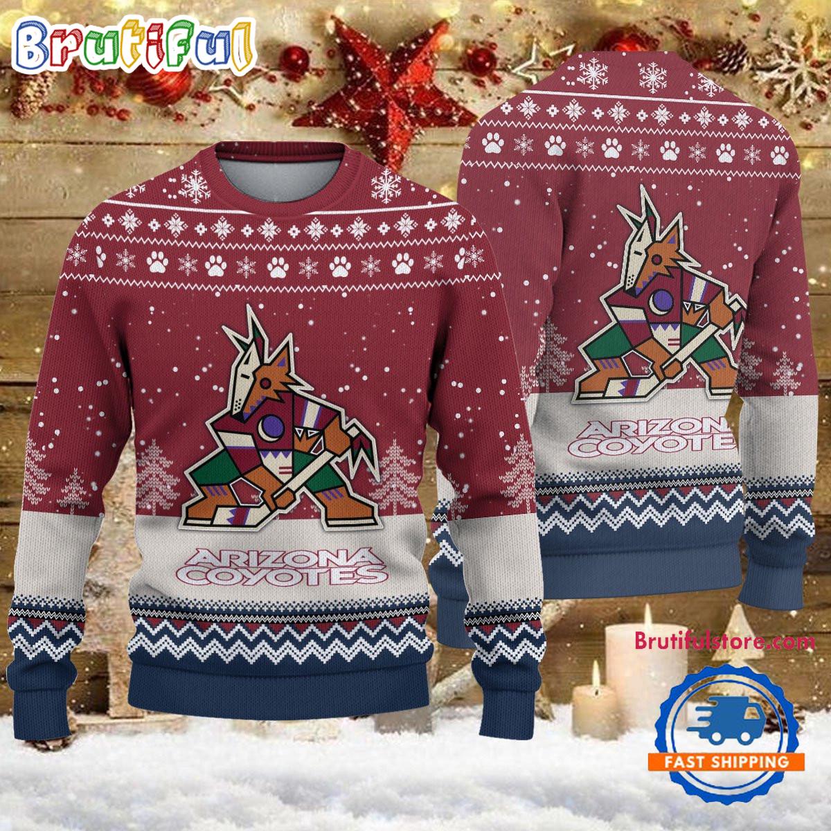 NHL Arizona Coyotes Hockey Team Design New Ugly Christmas Sweater