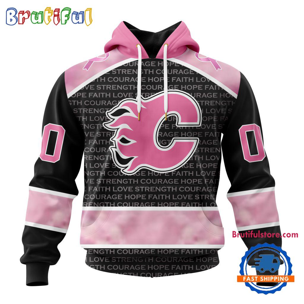 NHL Calgary Flames Special Pink Fight Breast Cancer Art Hoodie, T Shirt, Sweatshirt