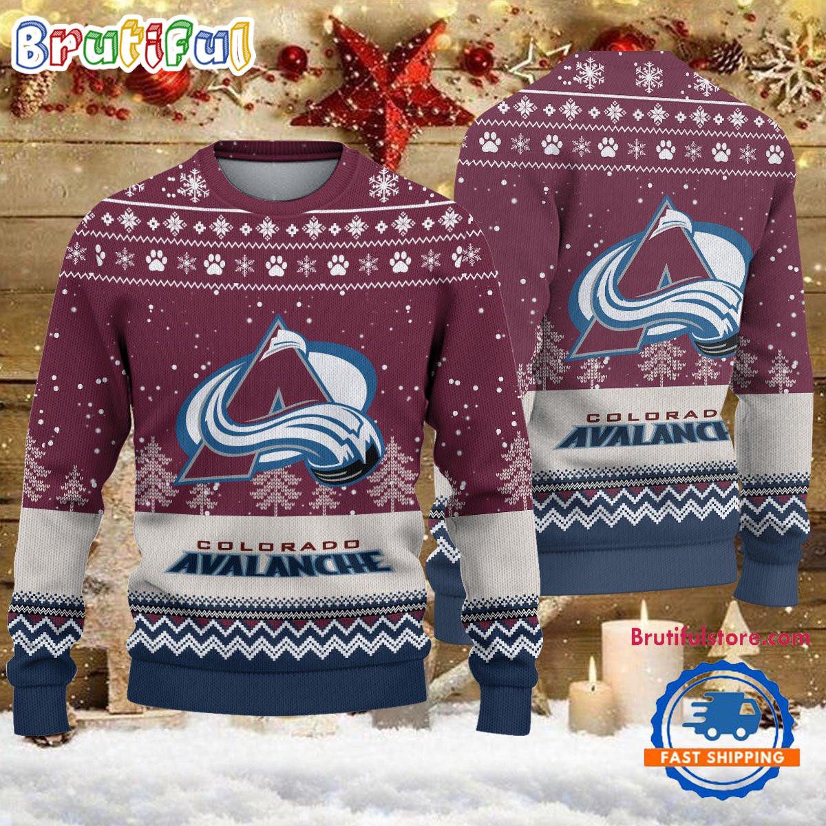 NHL Colorado Avalanche Hockey Team Design New Ugly Christmas Sweater