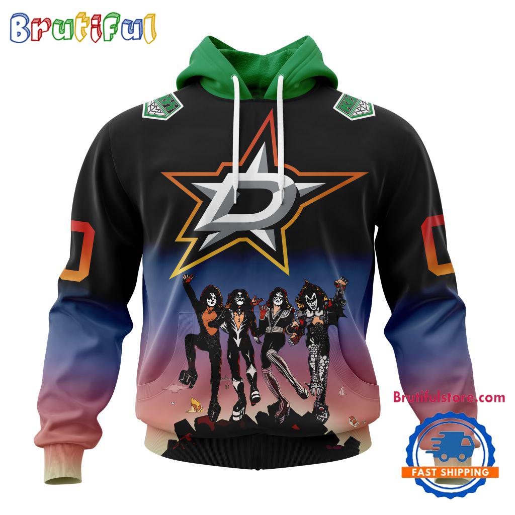 NHL Dallas Stars X KISS Band Special Hockey Team Music Design Unisex Hoodie