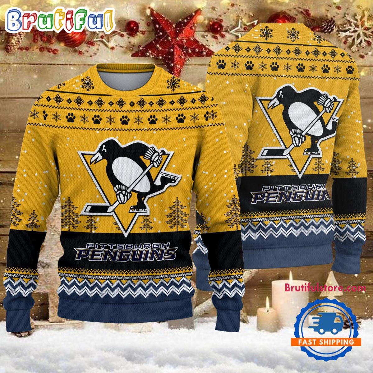 NHL Pittsburgh Penguins Hockey Team Design New Ugly Christmas Sweater