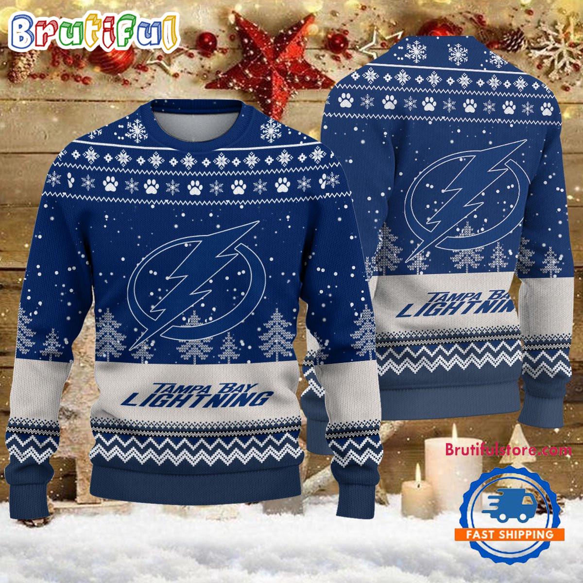 NHL Tampa Bay Lightning Hockey Team Design New Ugly Christmas Sweater
