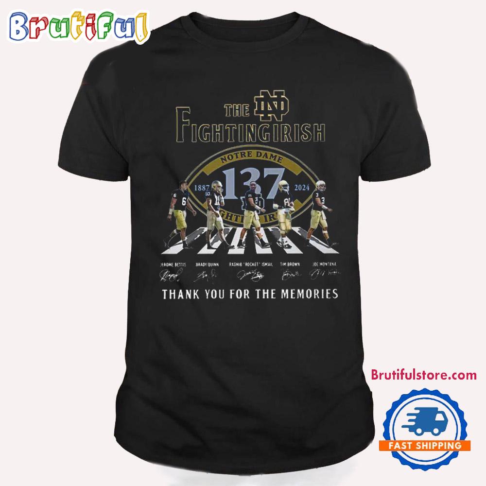 Notre Dame Fighting Irish Football 137nd Anniversary Thank You For The Memories T Shirt