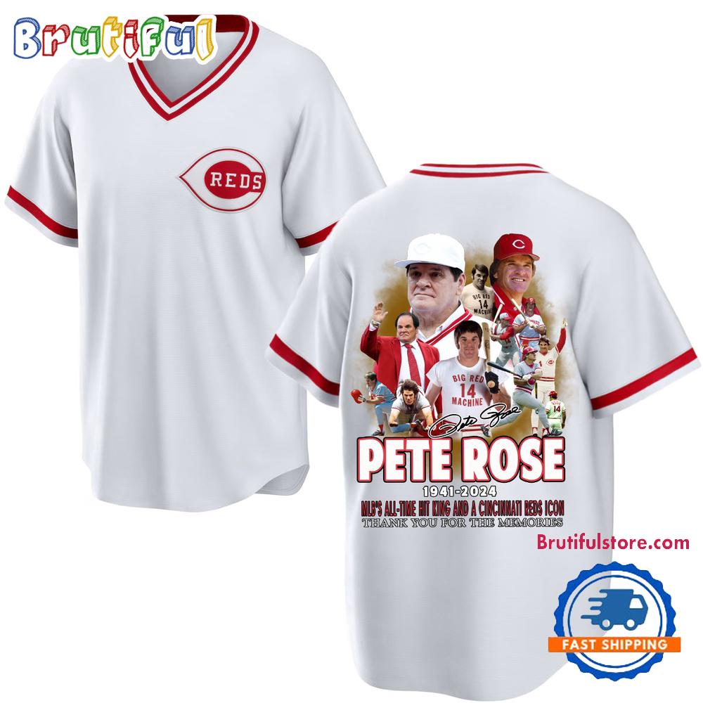 Pete Rose 1941-2024 MLB'S All Time Hit King And A Cincinnati Reds Icon Jersey Shirt