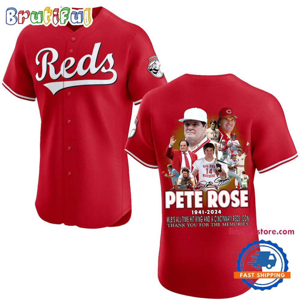 Pete Rose 1941-2024 MLB'S All Time Hit King And A Cincinnati Reds Icon Jersey
