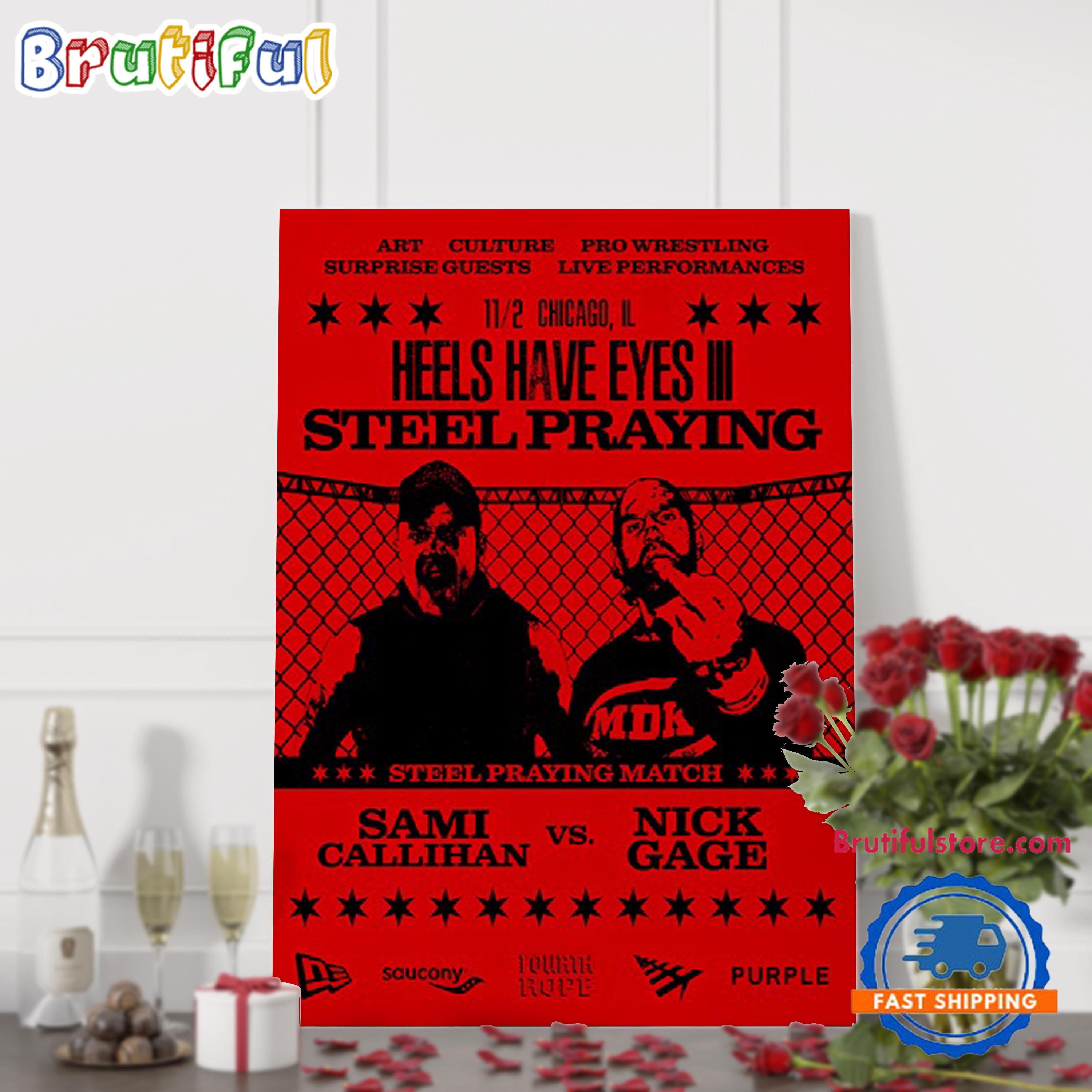 Sami Callihan & Nick Gage Nov 2 2024 Chicago IL Poster Canvas Art