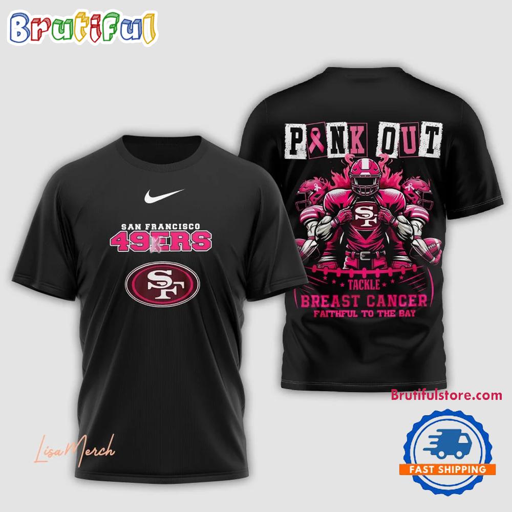 San Francisco 49ers Football Pink Out Tackle Breast Cancer New Design 3D Shirt