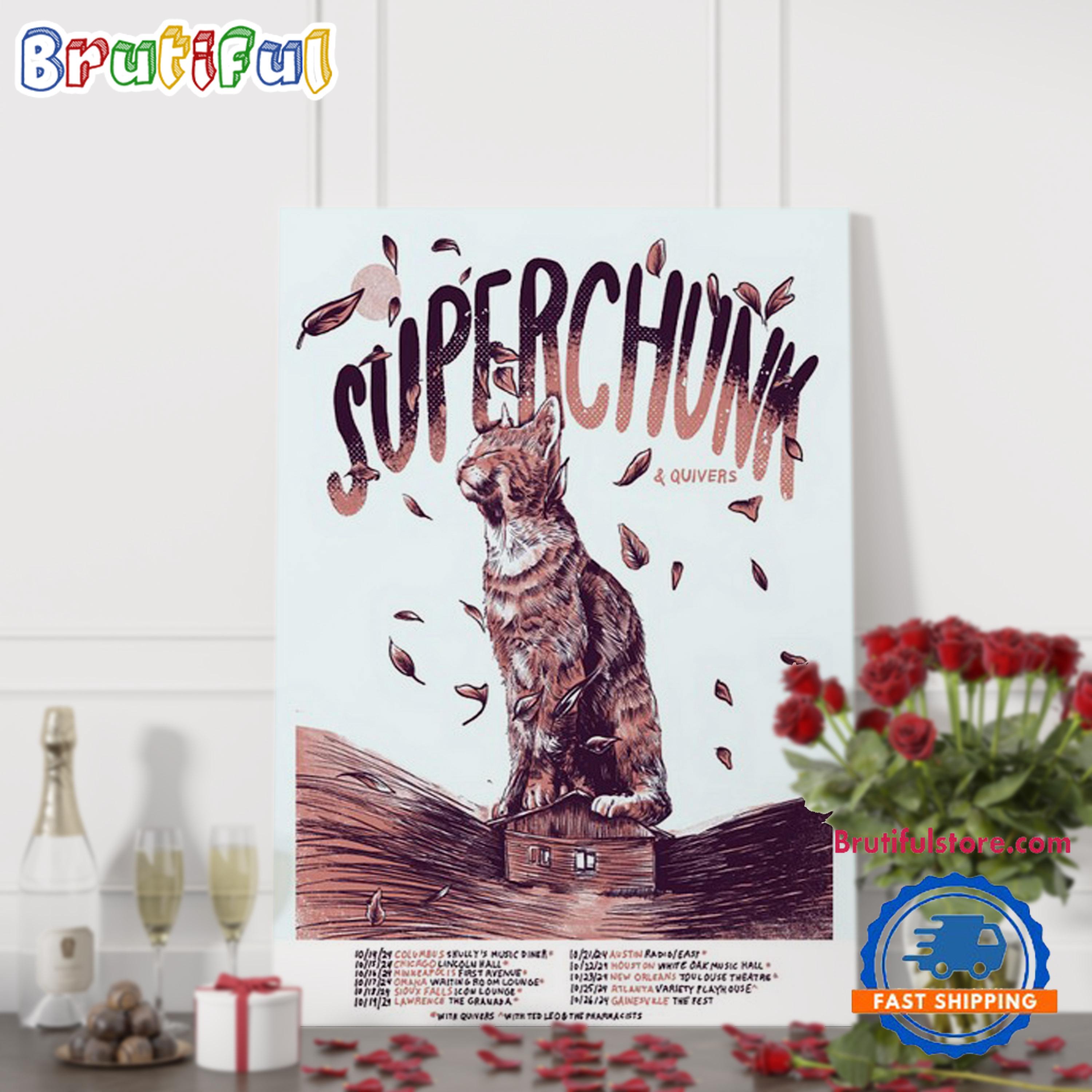 Superchunk October 2024 America Tour Poster Canvas Art