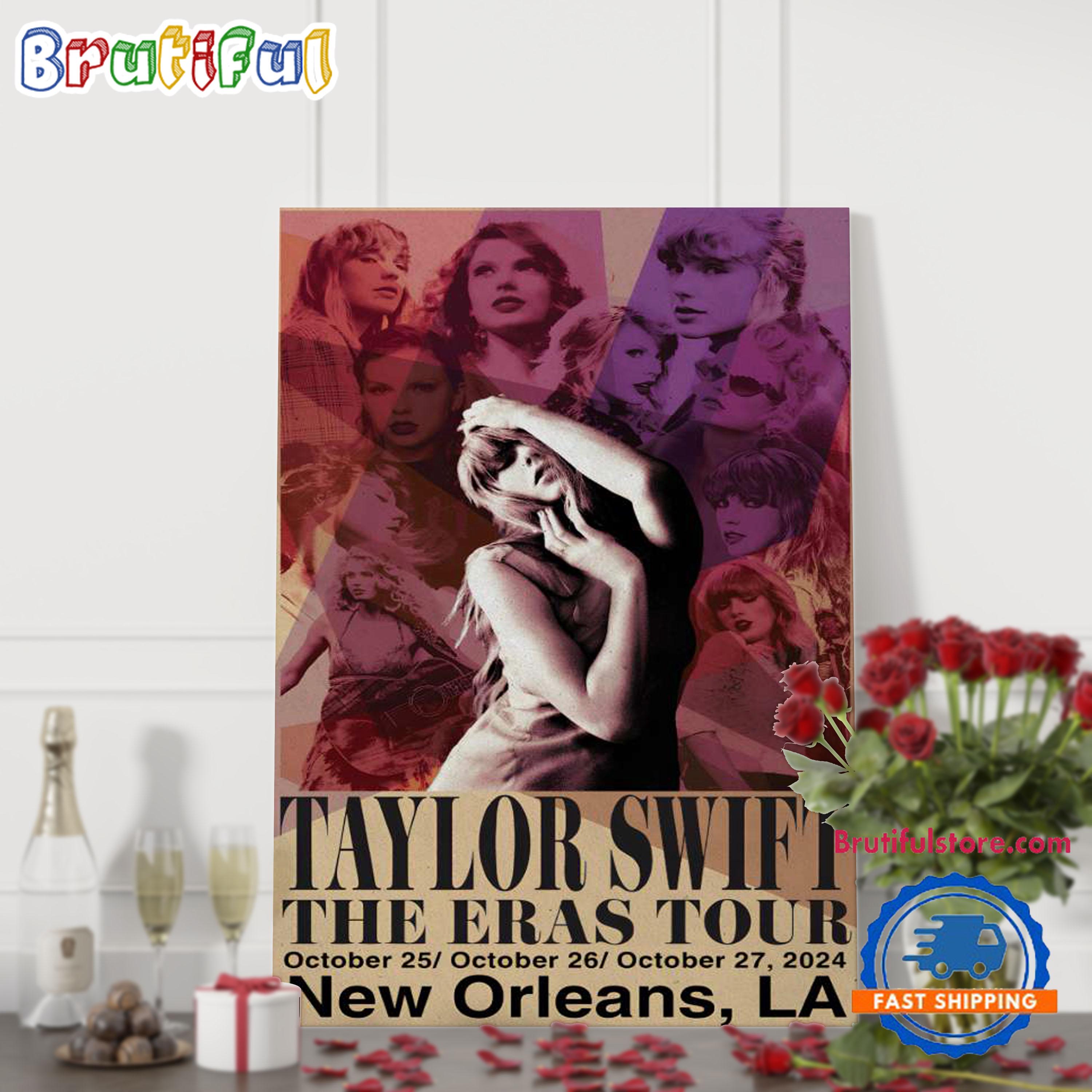 Taylor Swift At Caesars Superdome In New Orleans LA On Oct 25-26 2024 The Eras Tour Poster Canvas Art