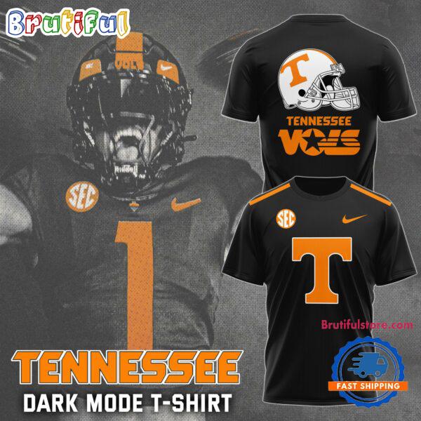 Tennessee Football Dark Mode Black T Shirt