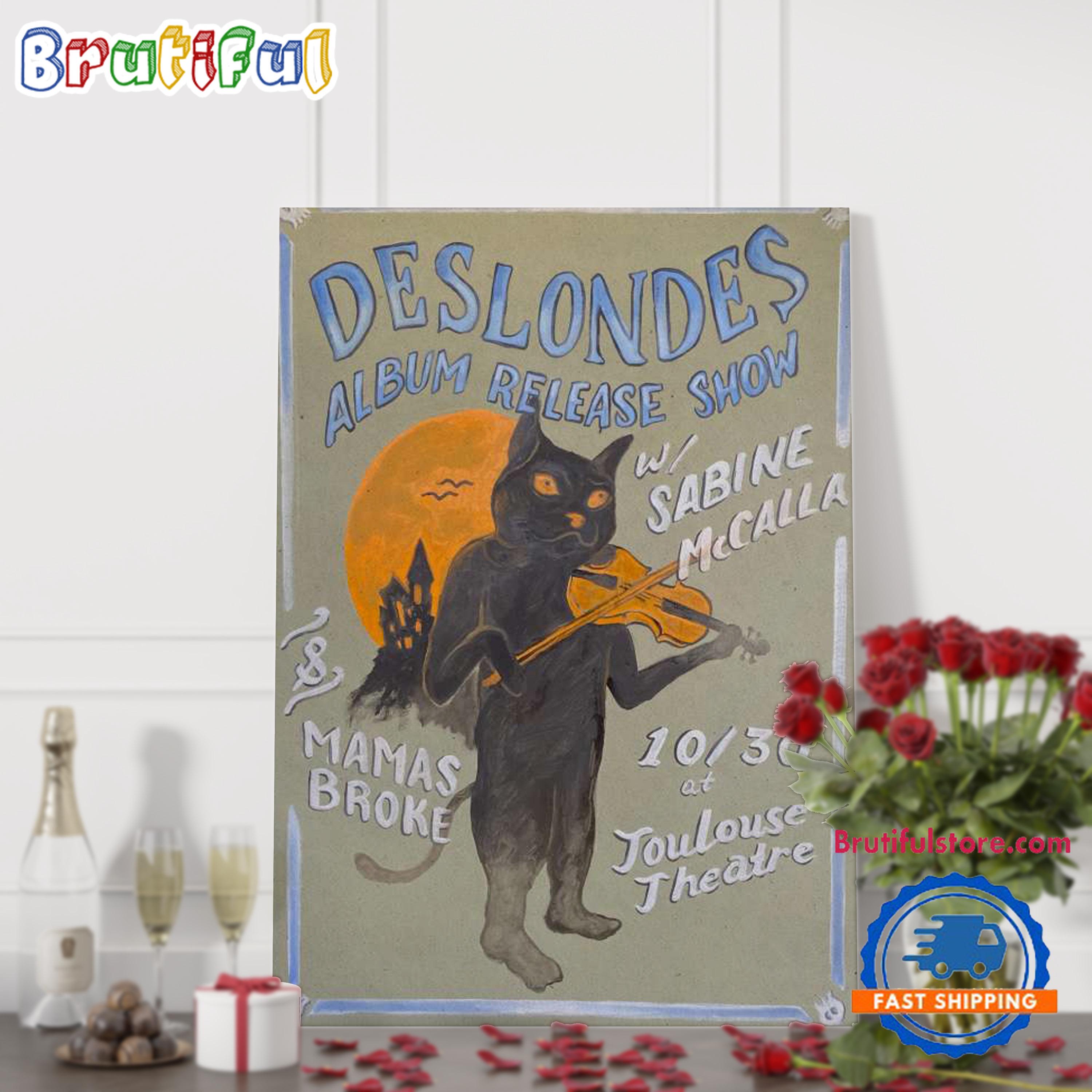 The Deslondes Toulouse Theatre New Orleans LA Oct 30 2024 Event Poster Canvas Art