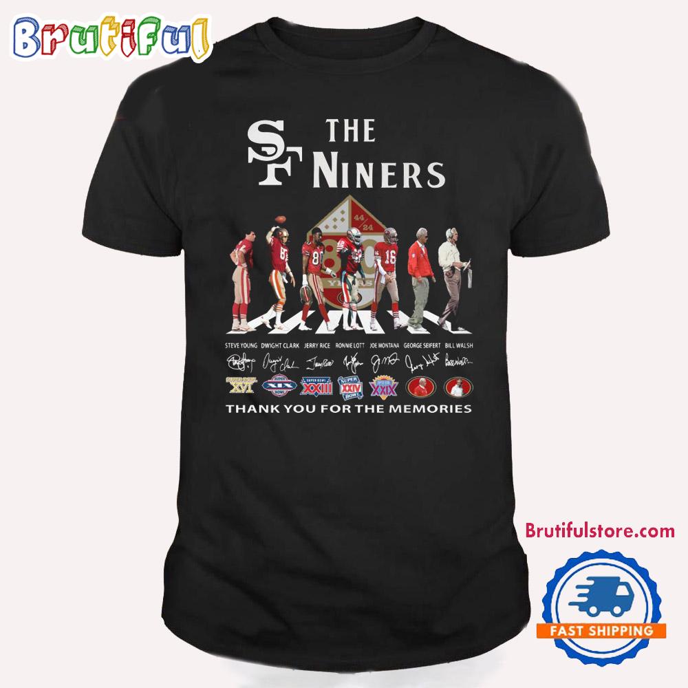 The Niners 49ers 80th Thank You For The Memories T Shirt