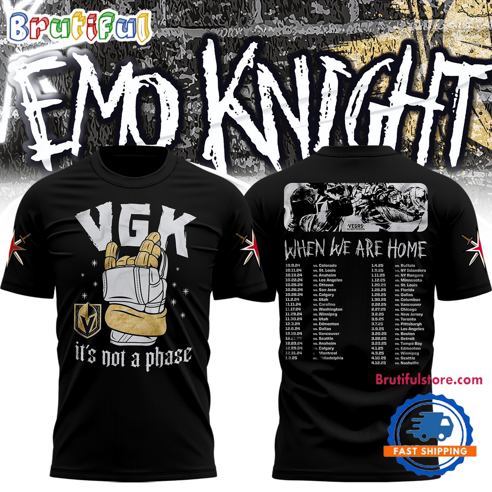 Vegas Golden Knights Emo Knights When We Are Home T Shirt