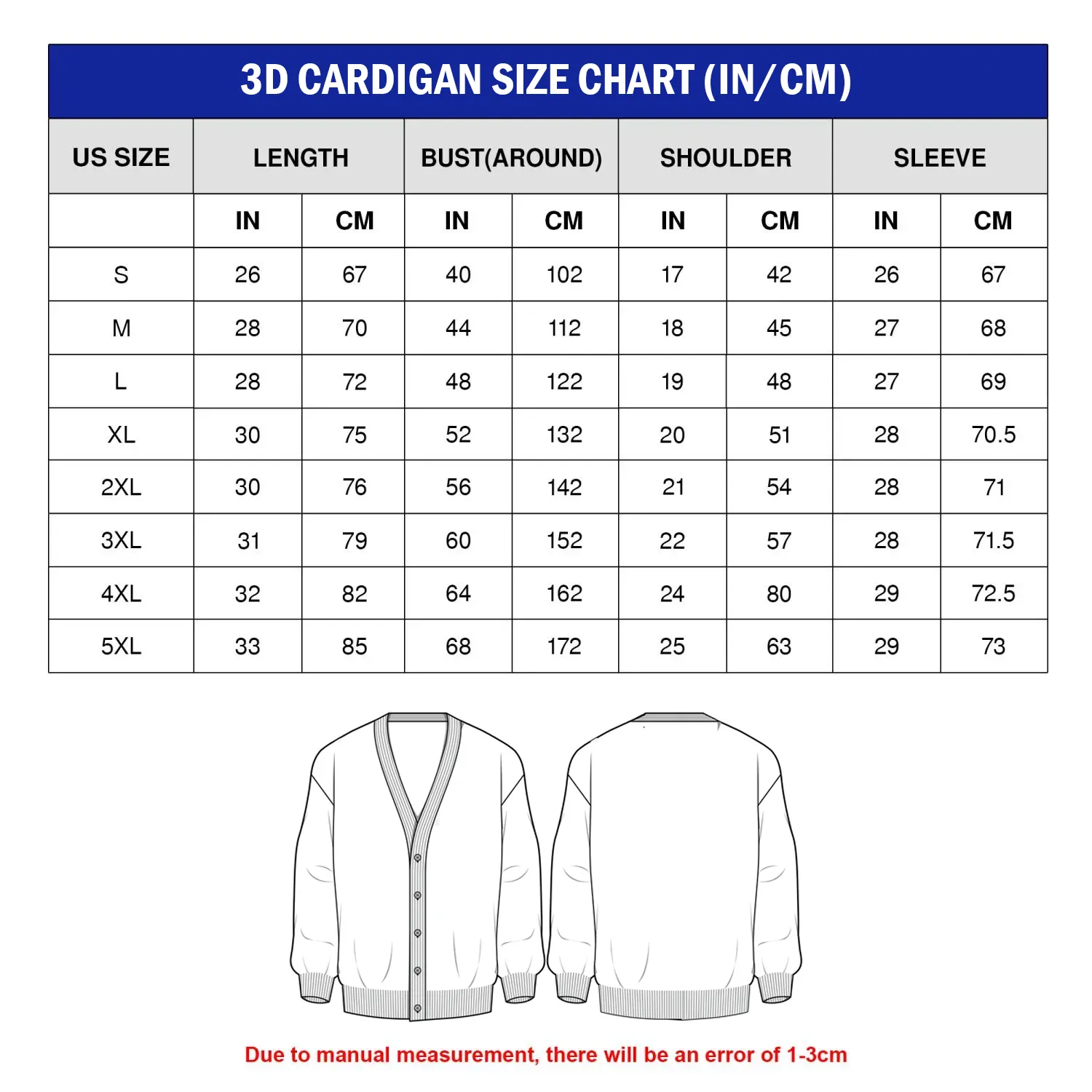Cardigan Size