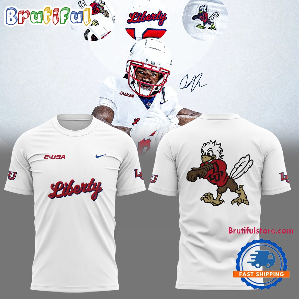 Liberty Flames Football 2024 NCAA New Limited White T Shirt uicu0k.jpg