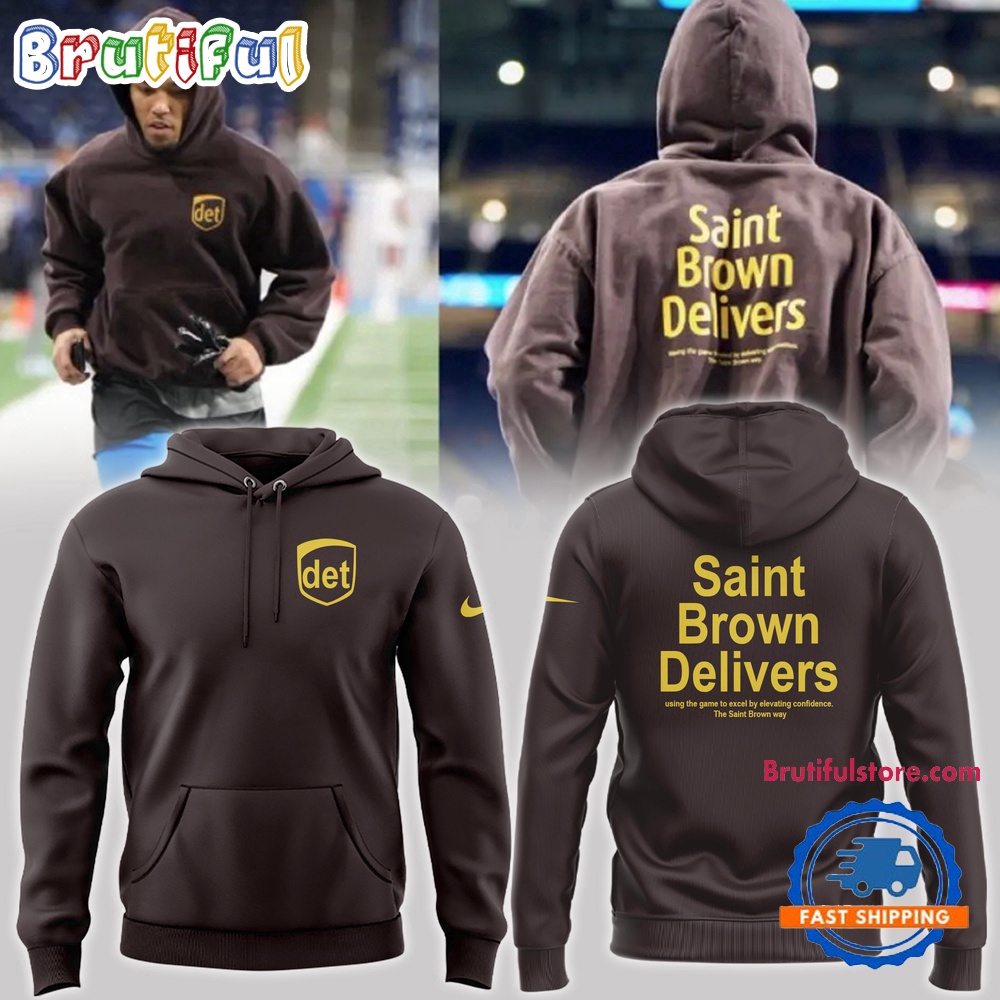New Saint Brown Delivers Detroit Lions Limited Hoodie New Saint Brown Delivers Detroit Lions Limited Hoodie