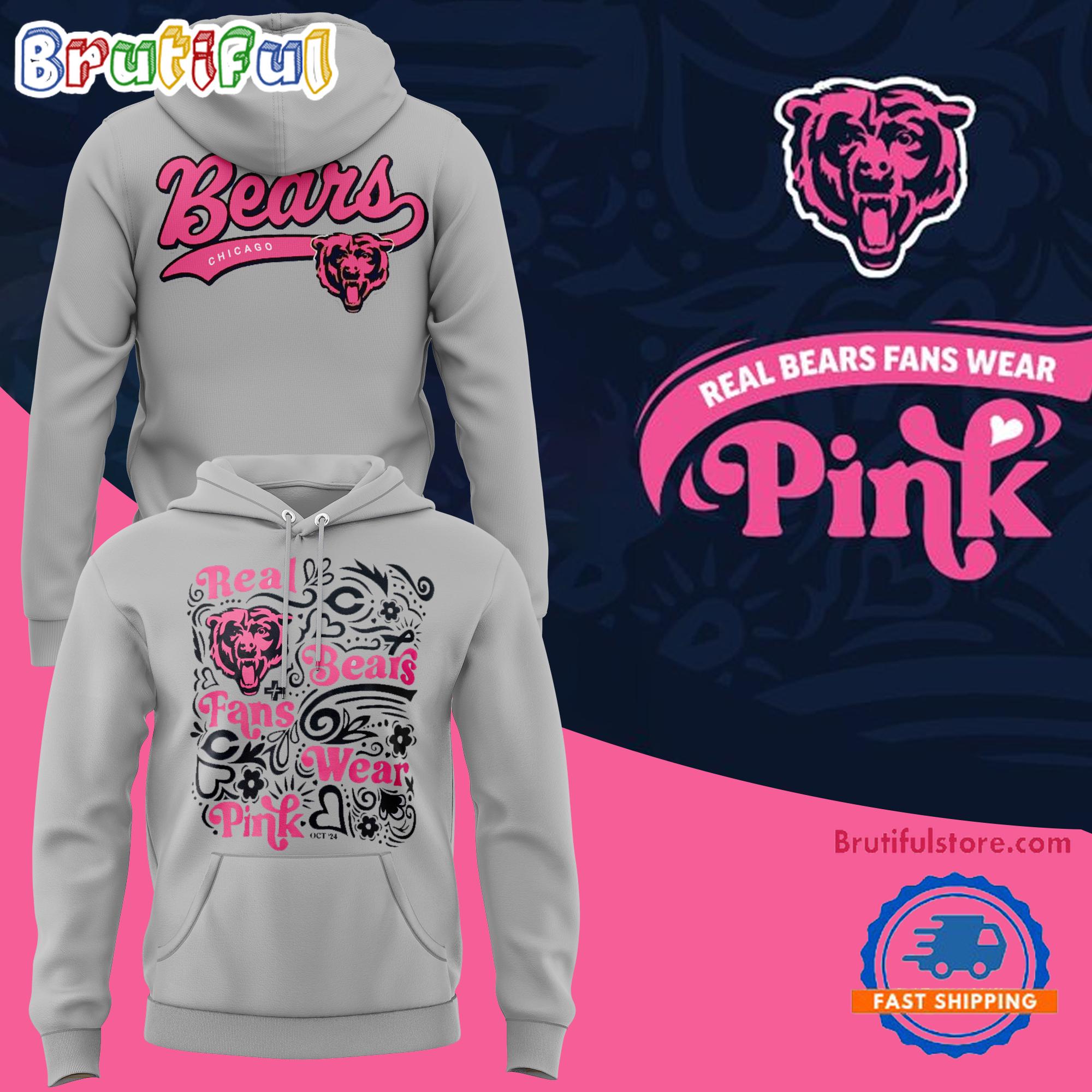 Chicago Bears Special Real Bears Fans Wear Pink Hoodie