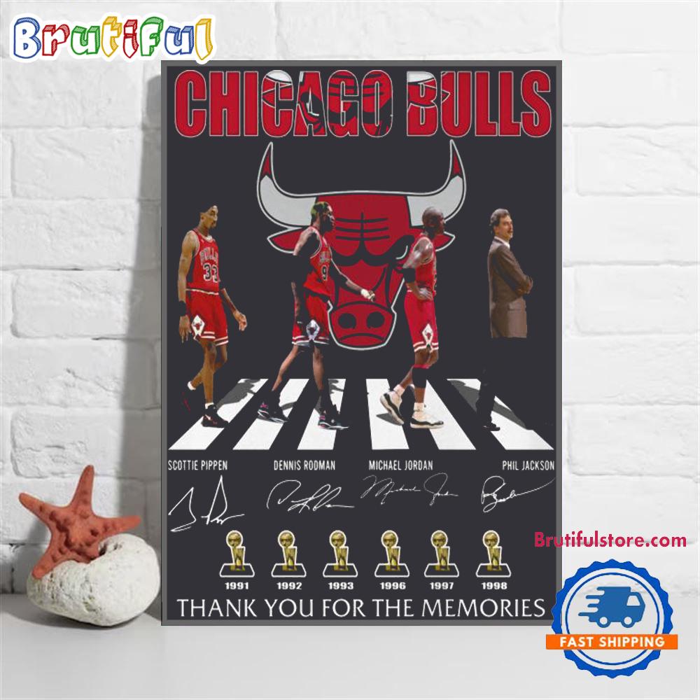 Chicago Bulls Go On The Road Team Graphics Design Vintage Poster Canvas Art