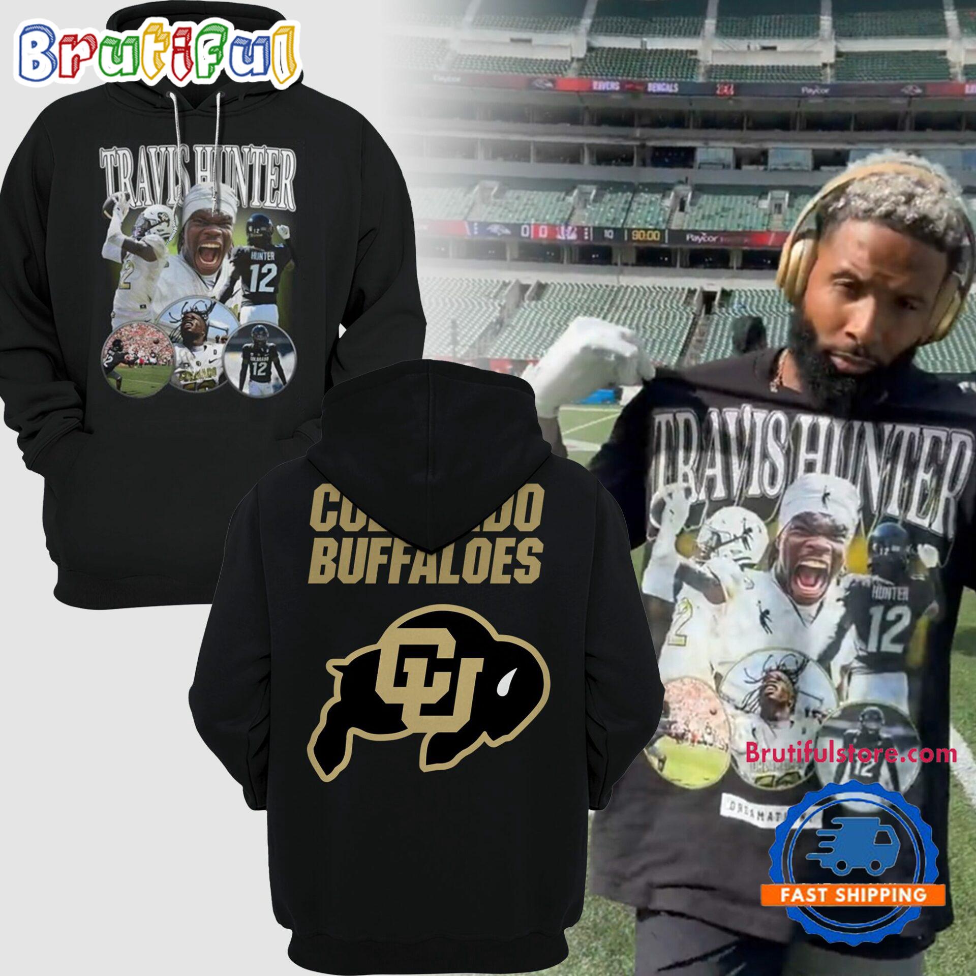 Colorado Buffaloes Football 2024 Travis Hunter Black Hoodie