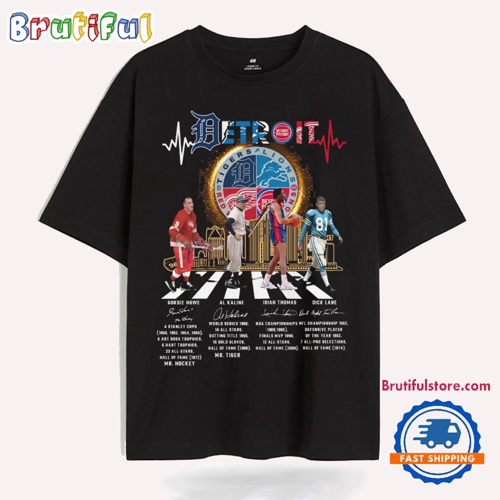 Detroit Sport City Go On The Road Graphics Signature T Shirt