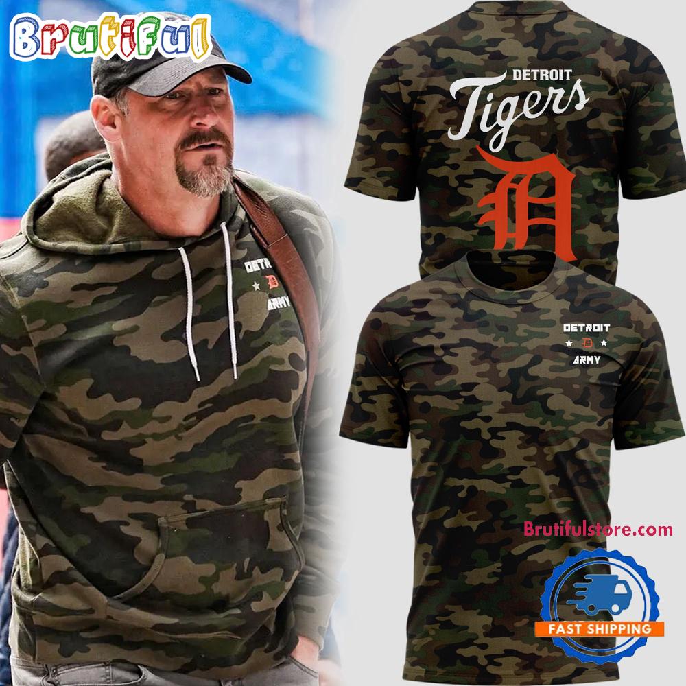 Detroit Tigers Army Salute To Service Special Edition 2024 T Shirt