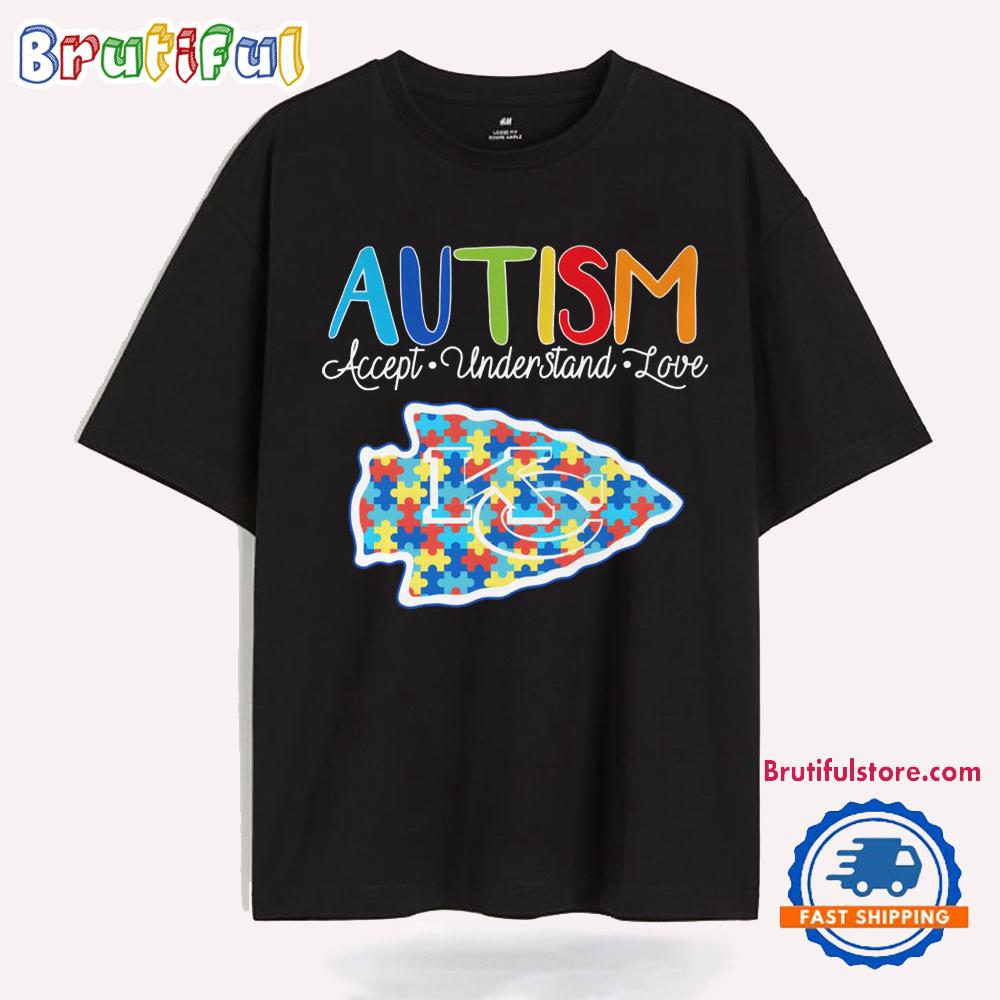Kansas City Chiefs Autism Accept Understand Love New T Shirt