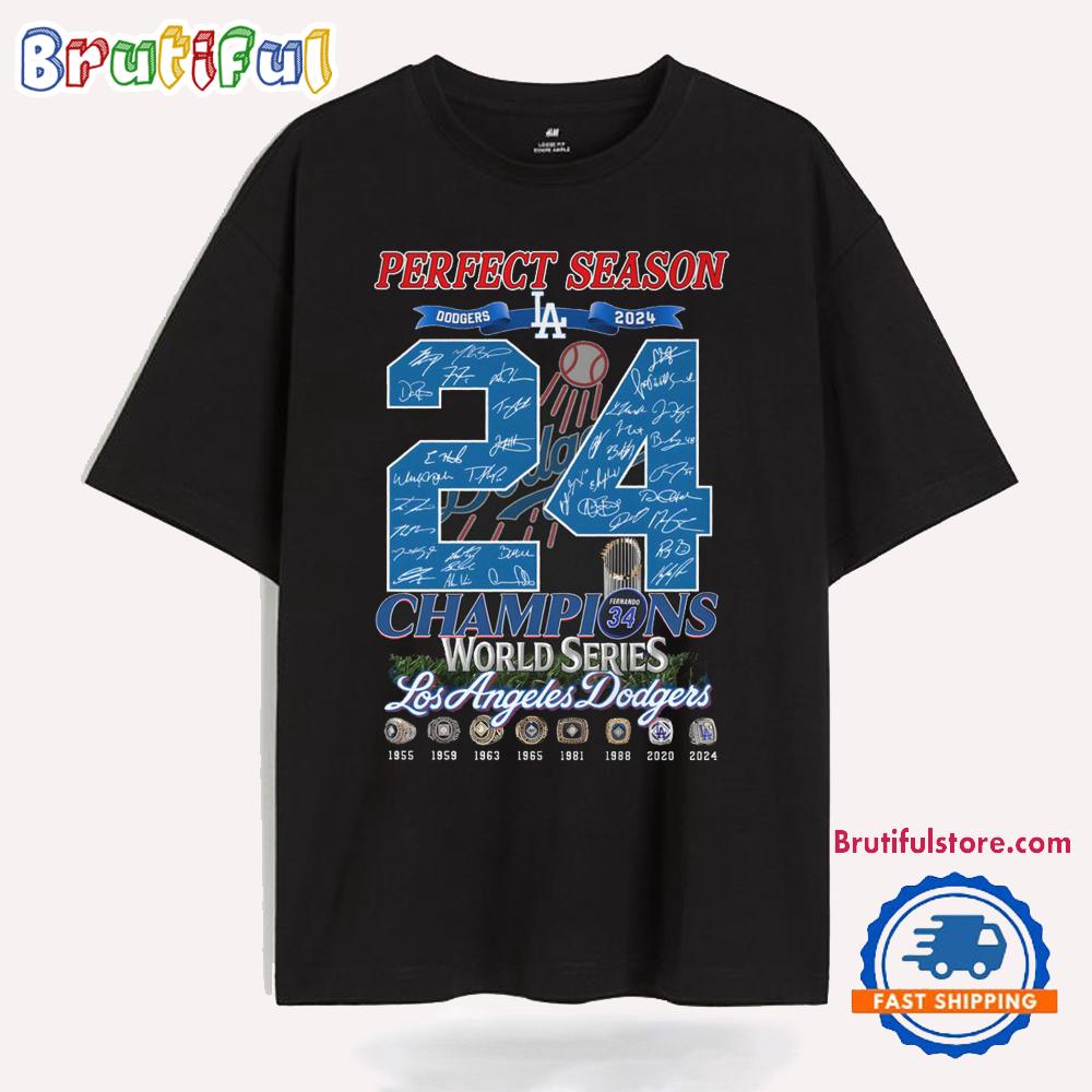 Los Angeles Dodgers Perfect Season 24 Word Series T Shirt