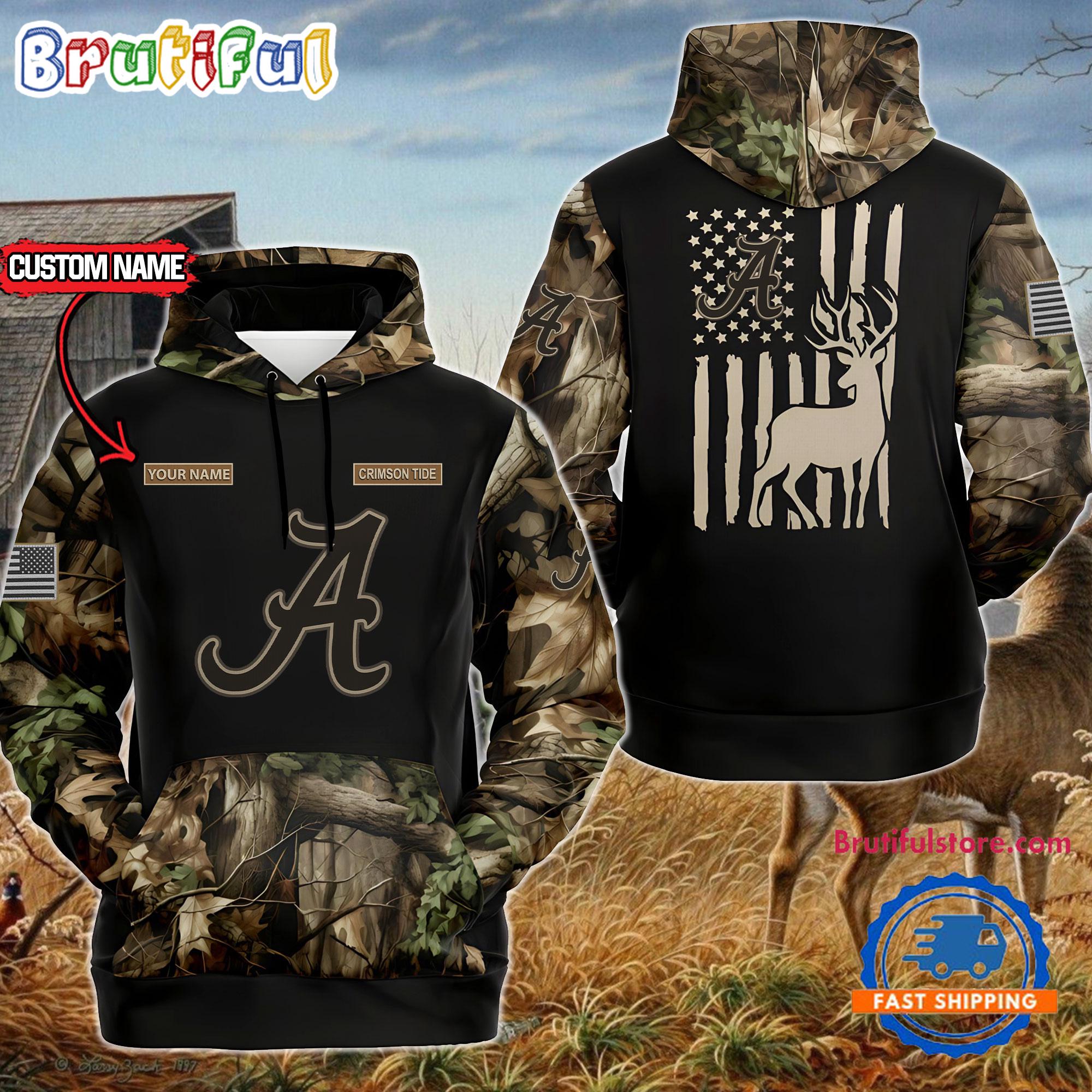 NCAA Alabama Crimson Tide Sporty Camo Hunting Style Hoodie, Sweatshirt, TShirt