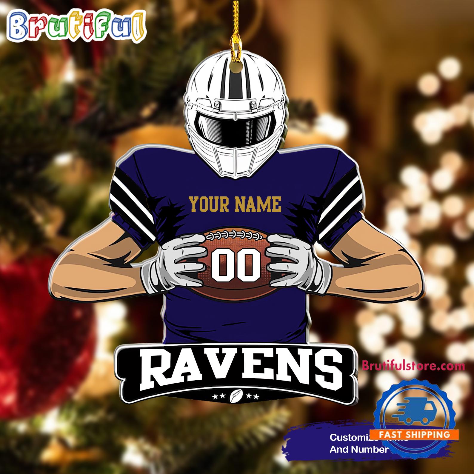 NFL Baltimore Ravens Special Football Game Player Christmas Ornament