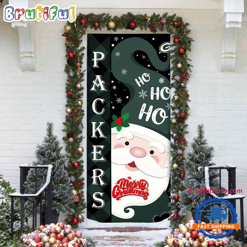 NFL Green Bay Packers Santa Claus HoHoHo Football Christmas Door Cover