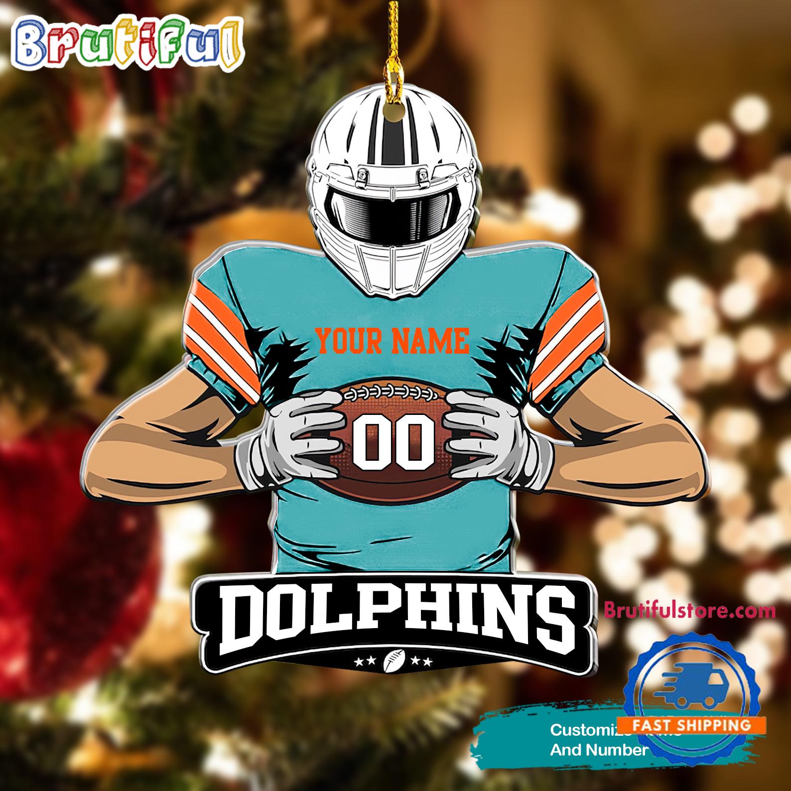 NFL Miami Dolphins Special Football Game Player Christmas Ornament