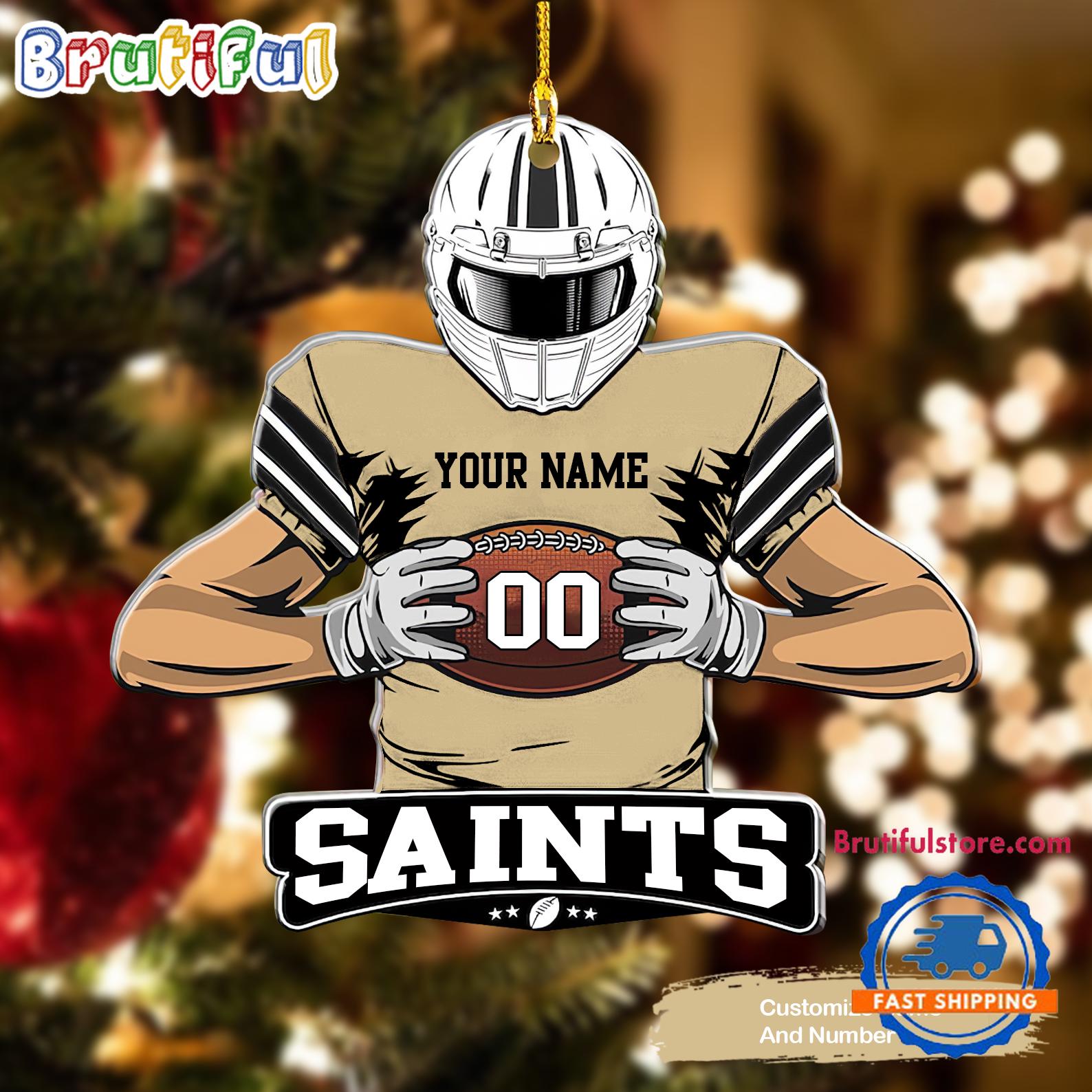 NFL New Orlean Saints Special Football Game Player Christmas Ornament