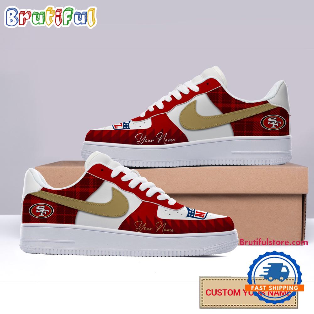 NFL San Francisco 49er Christmas Logo Pattern Custom Air Force 1 Shoes Sneaker