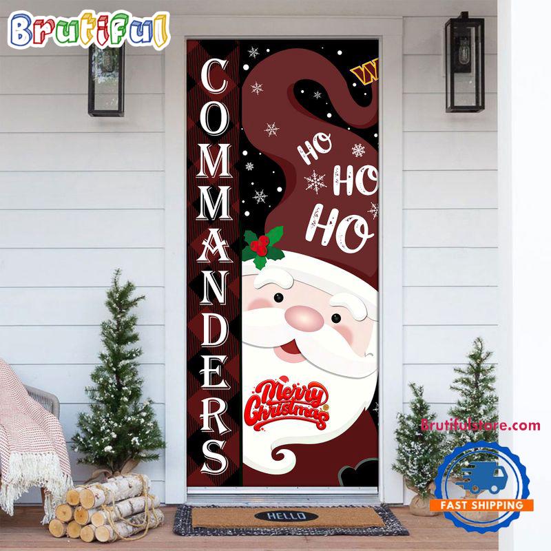 NFL Washington Football Team Santa Claus HoHoHo Football Christmas Door Cover