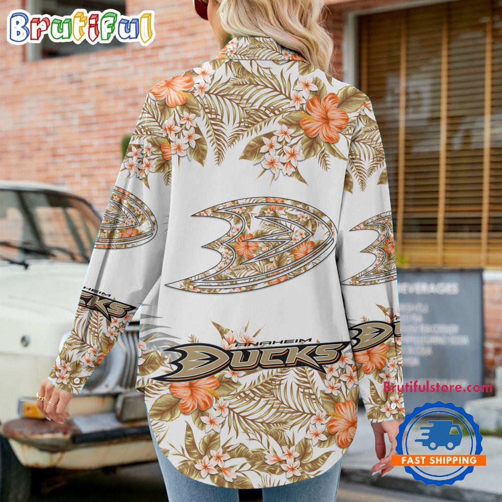 NHL Anaheim Ducks Special Hockey Team Hawaiian Design Women's Casual Shirt