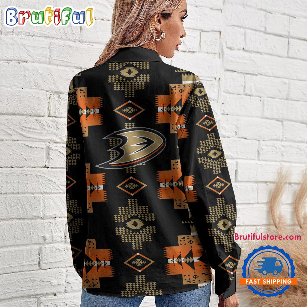 NHL Anaheim Ducks Special Native American Women's Casual Shirt, Hockey Women's Casual Shirt