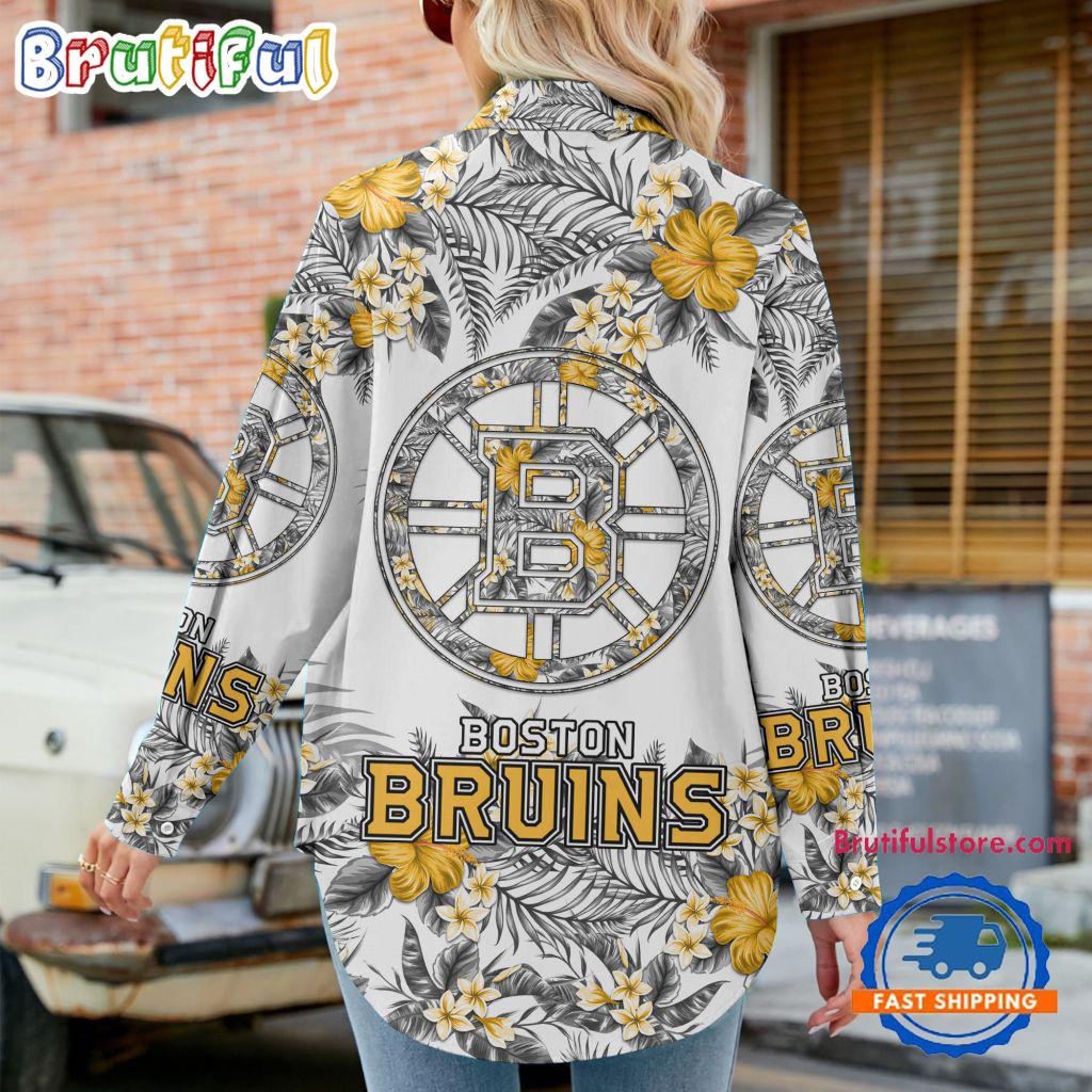 NHL Boston Bruins Special Hockey Team Hawaiian Design Women's Casual Shirt