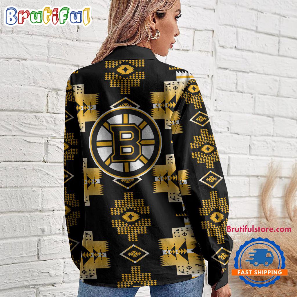 NHL Boston Bruins Special Native American Women's Casual Shirt, Hockey Women's Casual Shirt