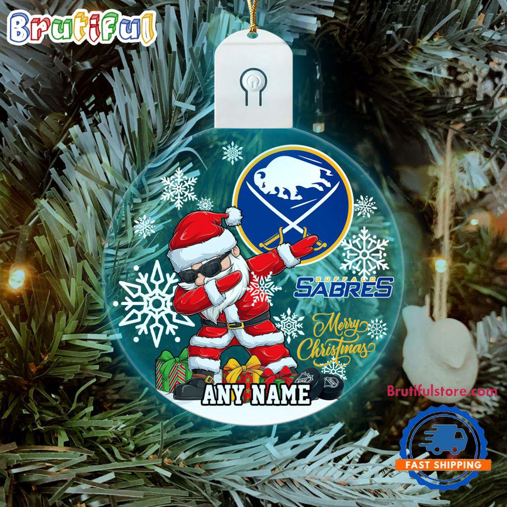 NHL Buffalo Sabres Personalized Santa Claus Hockey Team Logo Christmas Led Acrylic Ornament