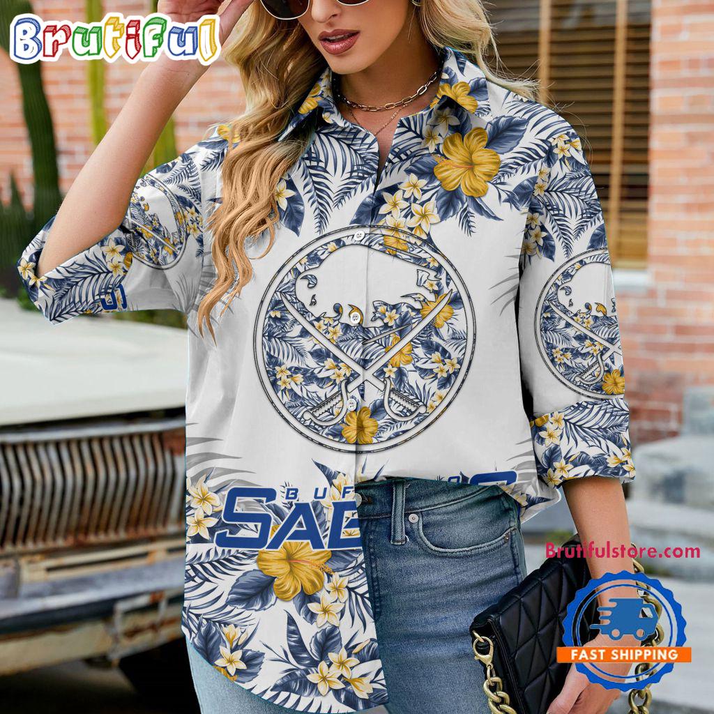NHL Buffalo Sabres Special Hockey Team Hawaiian Design Women's Casual Shirt