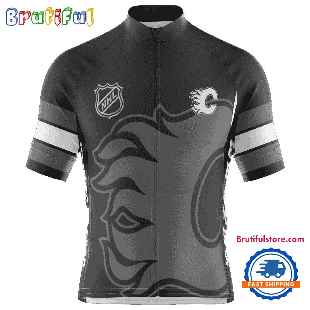 NHL Calgary Flames Special Mono Cycling Jersey, Hockey Team Design Jersey