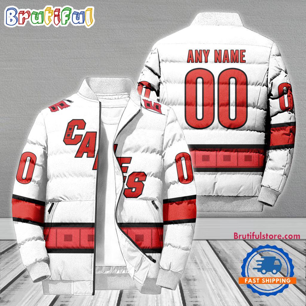 NHL Carolina Hurricanes Hockey Team Personalized Away New Puffer Jacket